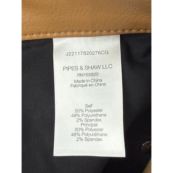 NWT Veronica Beard Carly Kick Flare Pants Vegan Leather in Camel Size 25 $348 - Picture 8 of 12